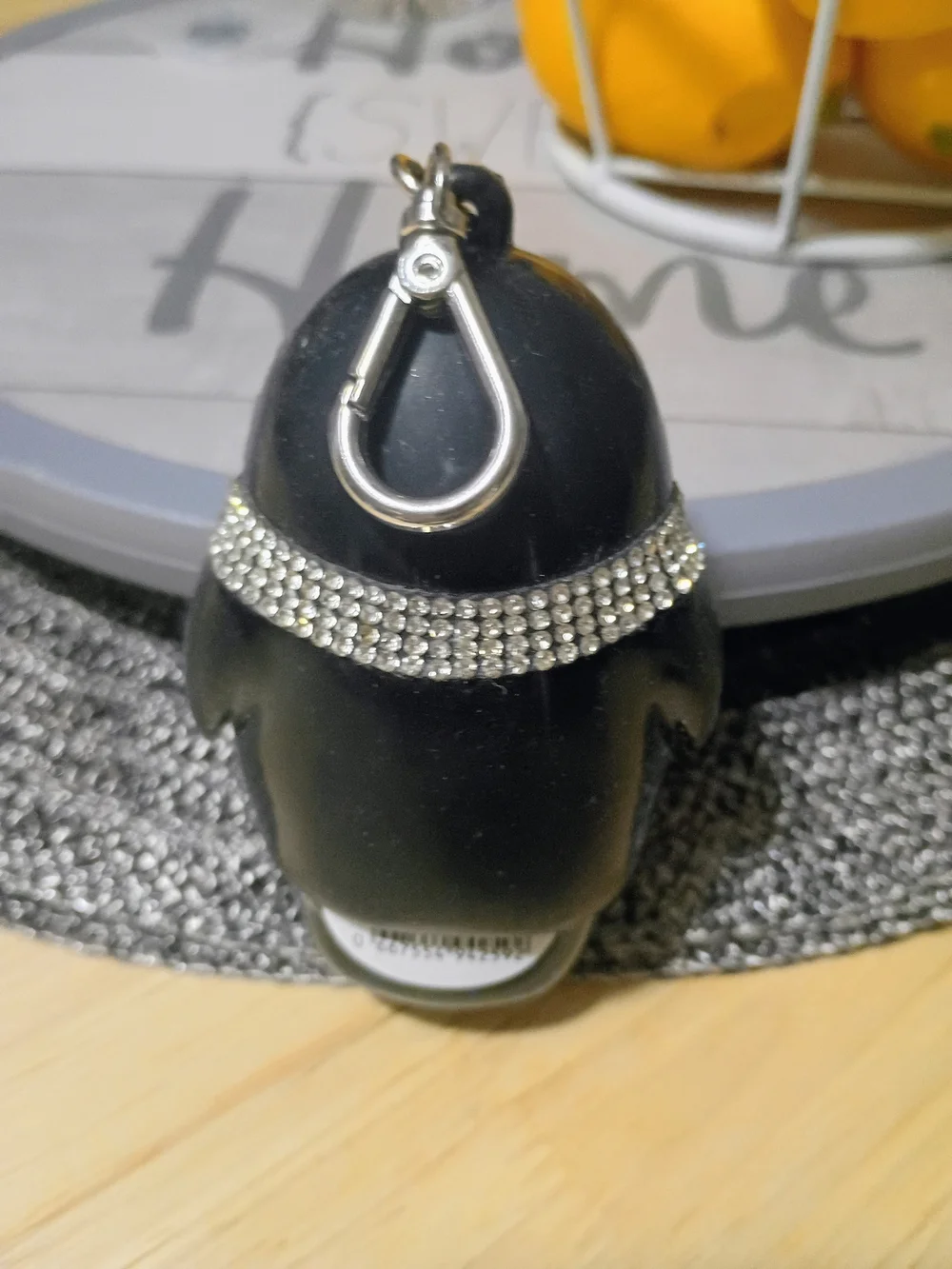 Bath & Body Works Black & White Penguin Pocket Hand Sani Holder with Rhinestones